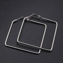 Load image into Gallery viewer, Umilele Square Hoop Earrings - Silver
