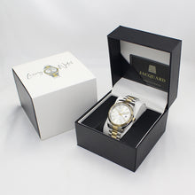 Load image into Gallery viewer, Gold/Silver Two-Tone Jacquard Watch - White Dial
