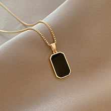 Load image into Gallery viewer, Black Square Natural Shell Pendant
