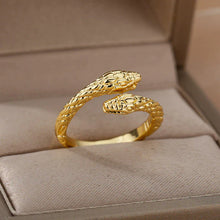 Load image into Gallery viewer, Gold Double Snake Ring

